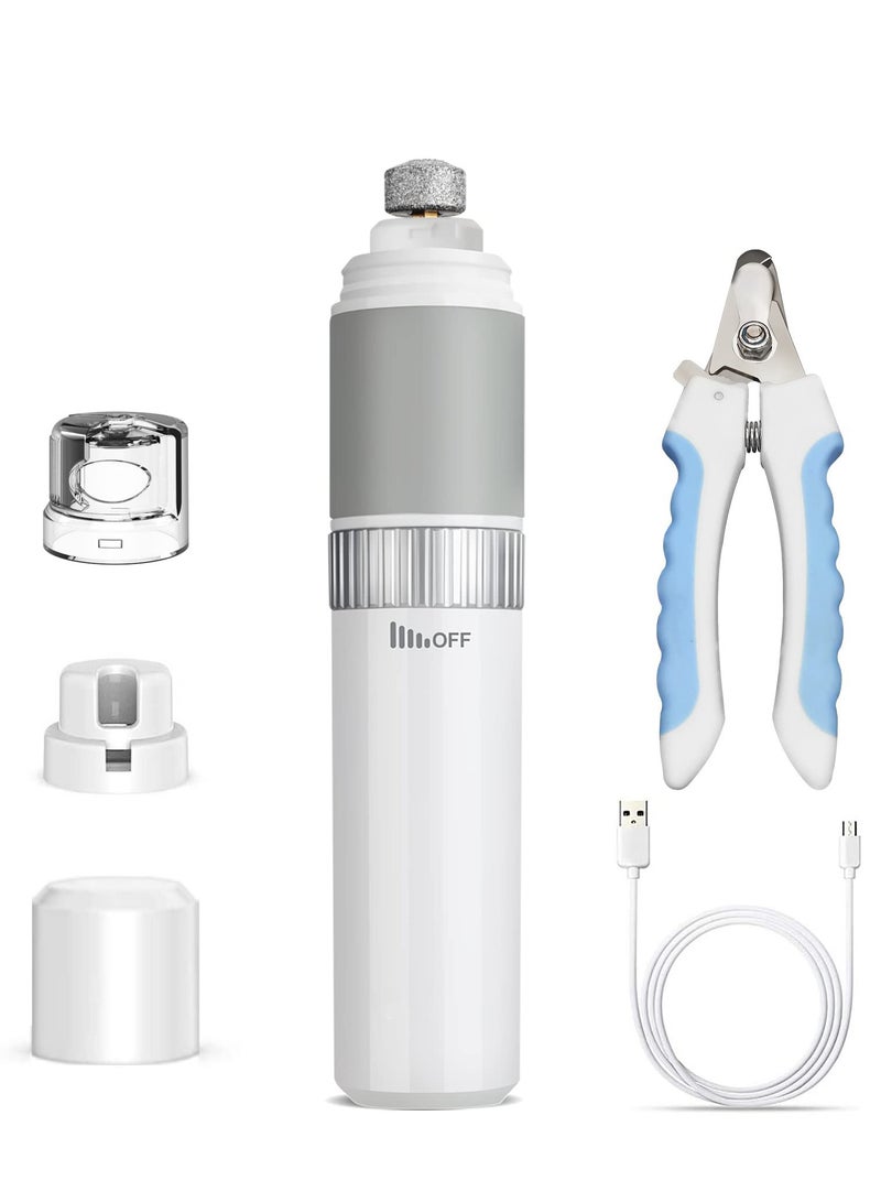 مجموعة مبرد أظافر الكلاب، وماكينات قص وتهذيب، كهربائية فائقة الهدوء قابلة لإعادة الشحن للحيوانات الأليفة، للكلاب الصغيرة والكبيرة والقطط وتقليم أظافر القدمين والمخالب - Image 1